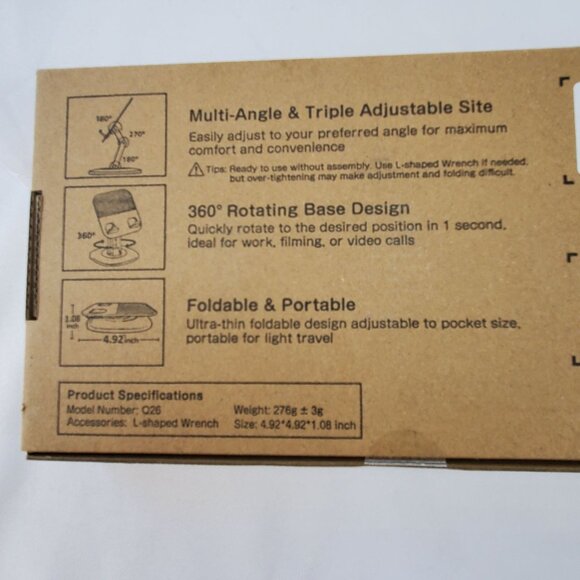 Adjustable 360° Rotatable Tablet & Phone Stand 4.0"-13.0" Devices Compatible - Picture 9 of 10